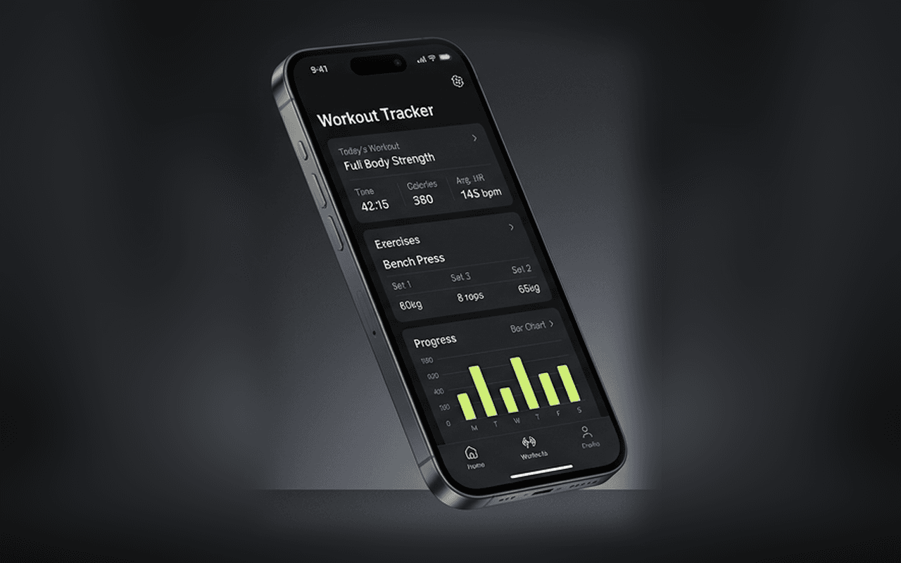 GymForge Workout Tracker screen
